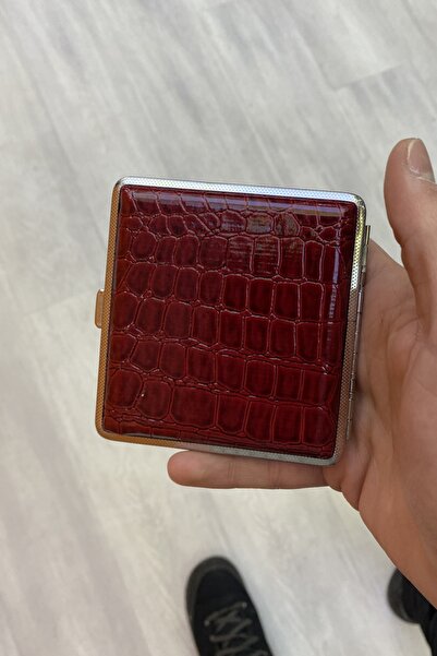 TAKIŞTIR Bordo Renk Kabartmalı Orta Boy Sigara Tabakası