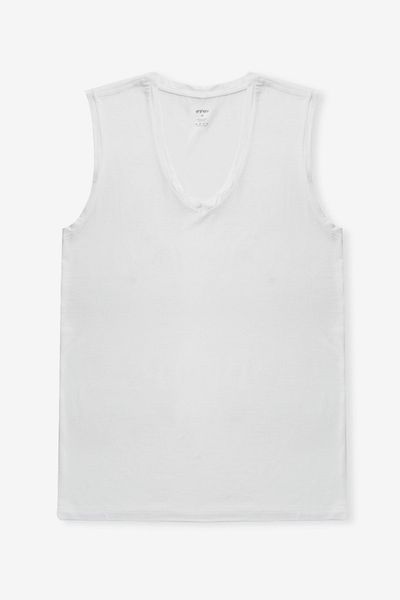 Eros Ärmelloses T-Shirt aus Mikromodal mit V-Ausschnitt