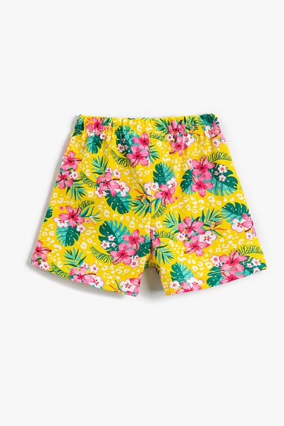 Koton Girl's Yellow Patterned Shorts & Bermuda 2SKG40009AK