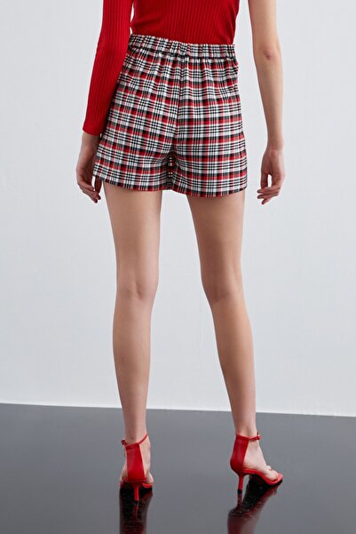 Koton Dámské bílé kostkované šortky & Bermudy 2SAK40194PW