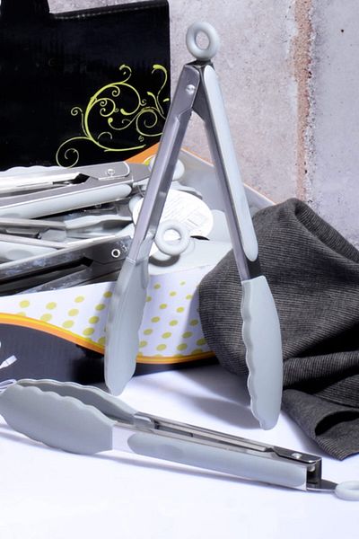 Porselen Diyarı Silicone Tongs with Metal Handle and Lock System