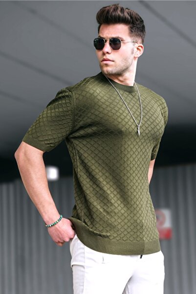 Madmext Ανδρικό μπλουζάκι χακί 5683