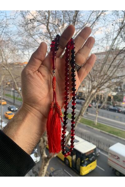 vevasilver مسبحة صلاة من العنبر المرصع بالأحجار - محبوكة يدويًا مع فاف وشرابات