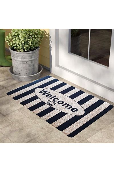 GizHome Peppina Striped Welcome Patterned Giz Home Door Mat - 40x60 Cm