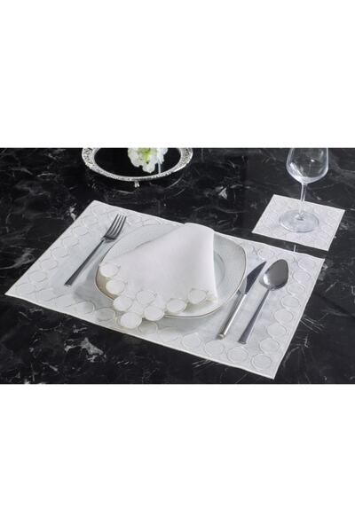 caka home design منديل أميليا مكون من قطعتين (كريمي)