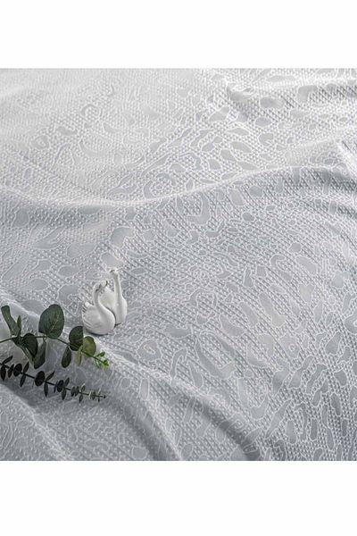 Taç Palina Gray Single Jacquard Pique Set