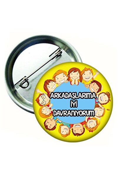 Hediye Panayırı 20 Adet - Arkadaşlarıma Iyi Davranıyorum Öğrenci Rozeti