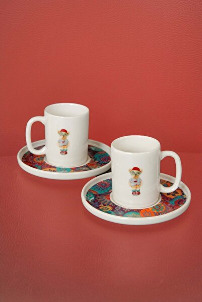 Bursa Porselen Dekor Batik Iki Kişilik Kahve Fincan Takımı