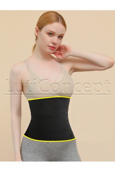 Luti Concept مشد الساونا الحراري حزام حراري مع شريط أصفر (120×24 سم)