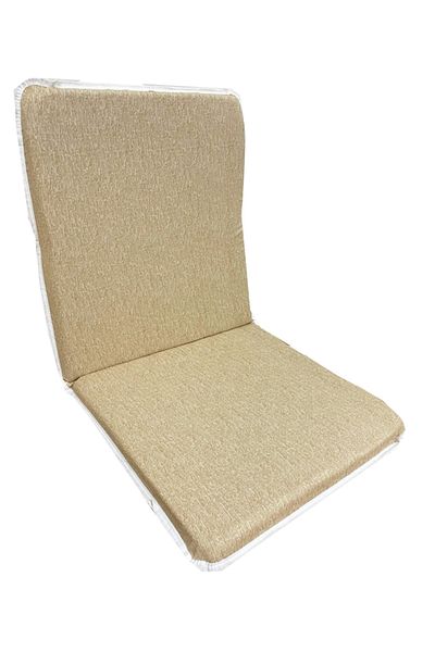 Vip Home Concept Chair Cushion with Back, Elastic, Zippered, Sponge - 4 Pieces (cappucino ruffled) washable