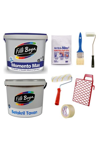 Filli Boya Momento Max Silinebilir Iç Cephe Duvar Boyası 15 Lt+tavan Boyası 1...
