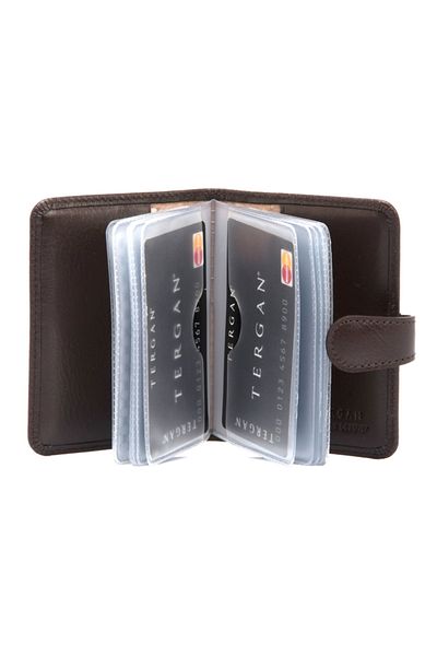 Tergan Καφέ Δερμάτινη θήκη κάρτας Unisex 01210b07