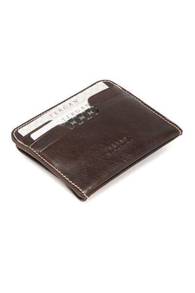 Tergan Καφέ Δερμάτινη Θήκη Πιστωτικής Κάρτας Unisex 01581a98