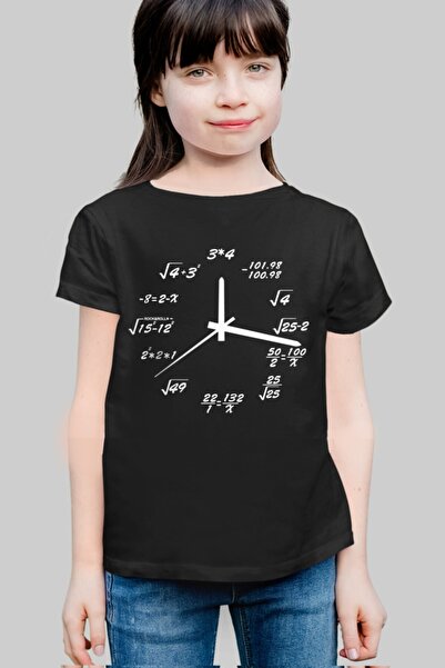 ROCKANDROLL Koliko je sati crna majica kratkih rukava za devojčice T-shirt