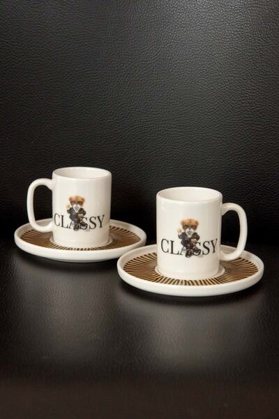 Bursa Porselen Dekor Classy Iki Kişilik Kahve Fincan Takımı