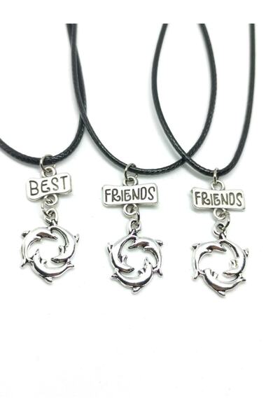 TUNA TAKI & AKSESUAR Yunuslar 3'lü Minimal Best Friends Bff Arkadaşlık Kolyes...