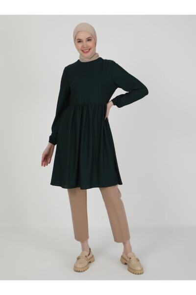 Ecesun تونيك مطاطي بأطراف الأكمام - أخضر زمردي -