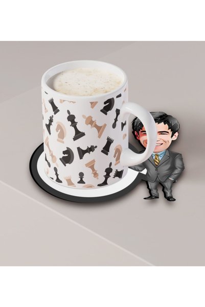 Bk Gift Kişiye Özel Evleniyoruz Karikatürlü Ahşap Bardak Altlığı-10
