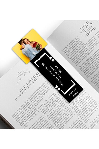 Bk Gift Kişiye Özel Isimli Fotoğraflı Ahşap Kitap Ayracı-1