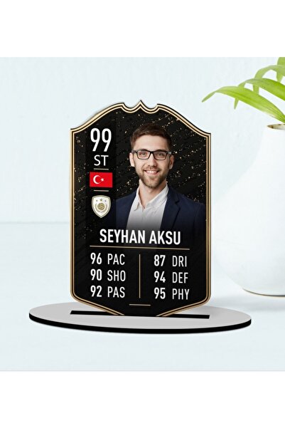 Bk Gift Kişiye Özel Ahşap Biblo Futbolcu Kartı-12