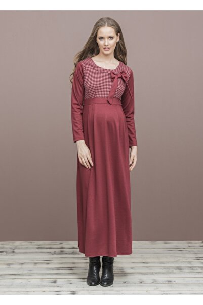 Genel Markalar Fiyonk Detaylı Uzun Hamile Elbise