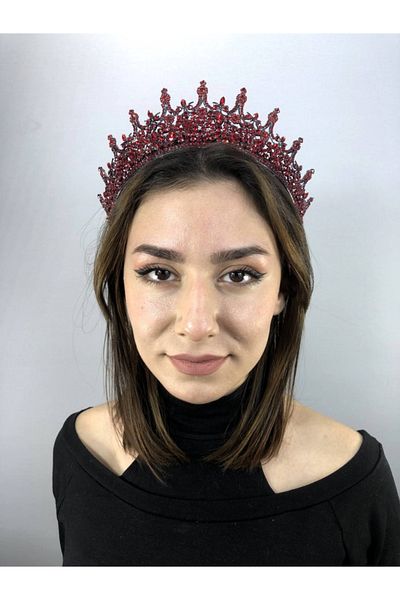 Hobigram Henna roșie Leganis și coroana de mireasă – Coroană, piatră de cristal, model elegant, coroană de mireasă, accesoriu de păr – coroană