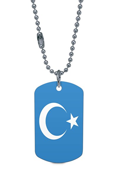 herotasarım علامة فضية منقوشة بعلم تركستان الشرقي - Dft5501