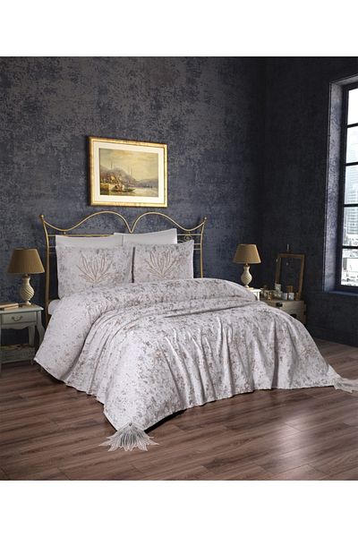 Çeyiz Bahçesi Double Zümra 3 Piece Bedspread