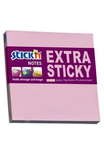 Gıpta Hopax Stickn 76x76mm ورق ملاحظات لاصق إضافي باللون الوردي الباستيل 90 ورقة