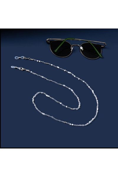platin hediyelik Women's Beaded Sunglasses Chain Glasses Rope Strap Accessory
