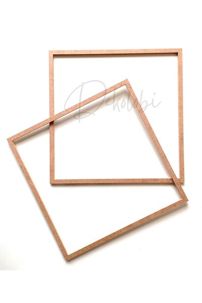 DEKOLOBİ Τετράγωνη τροχαλία MDF 2 τεμαχίων 33 cm / Μακραμέ Dream Catcher / Τροχαλία πολυελαίου