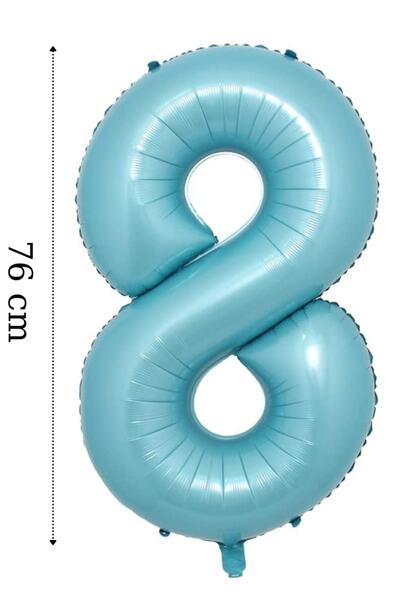 ELGALA Foil Balloon Number 8 Helium Balloon 76 Cm Blue Color