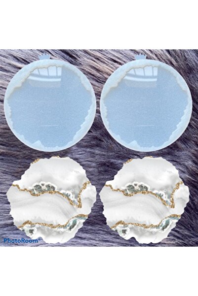 se7enhome Epoksi Reçine Silikon Kalıp Seti 2 Adet, Epoksi Bardak Altlığı Sili...