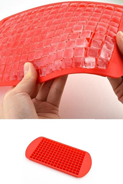 AKCAKESE 160'lı Mini Küp Şekilli Silikon Buzluk - Antrasit Renk Mini Küplü Su...