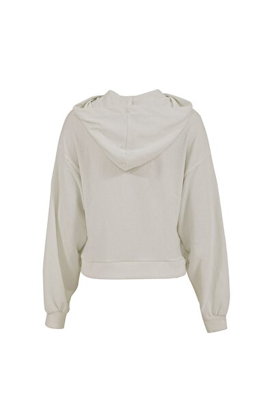 Ltb Hanorac alb imprimat cu glugă