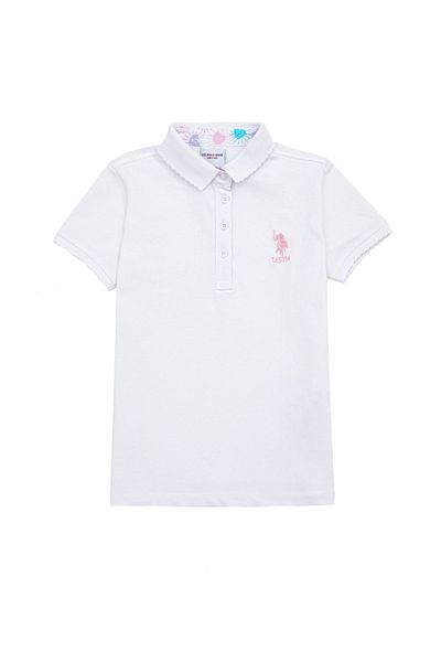 U.S. Polo Assn. Tricou alb pentru fetiță