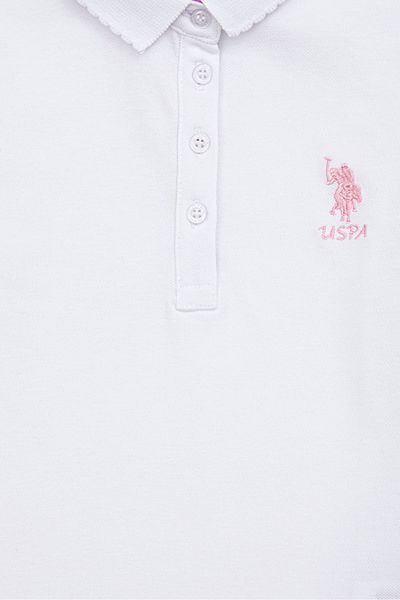U.S. Polo Assn. Tricou alb pentru fetiță