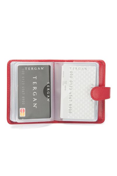 Tergan Red Leather Unisex Credit Card Holder 01210c71