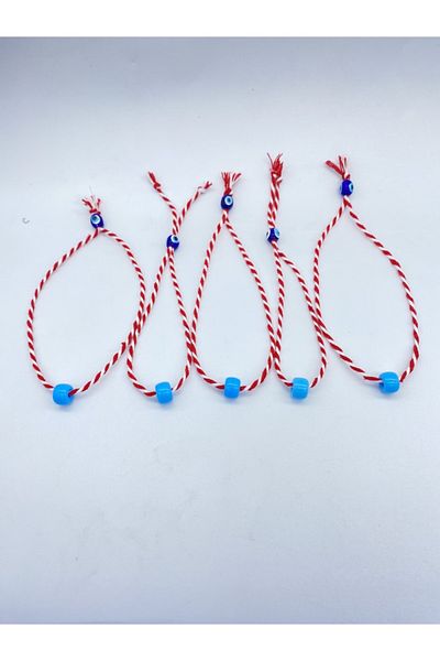 ELESAY BUTİK Marteniçka Wishing Bracelet 10 Pieces Red White Thread Gift Package Thread