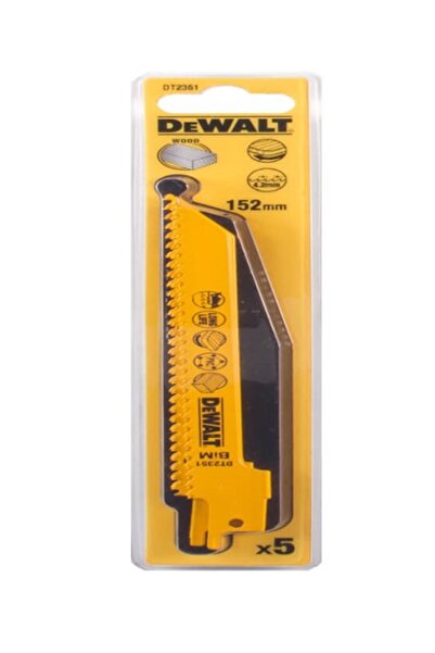 Dewalt Dt2351 Ahşap Kesim Tilki Kuyruğu Testere Bıçağı Ahşap Plastik 5 Adet