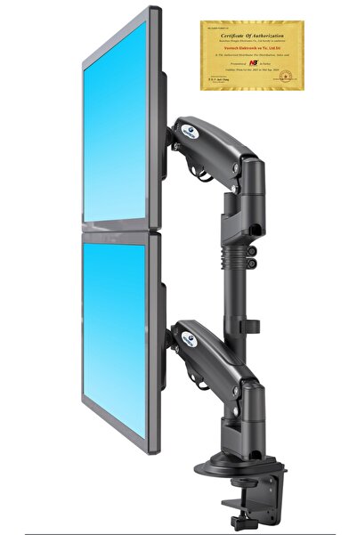 VONTECH North Bayou Nb H180 Mnt05 22-32" Lcd Led Çift Monitör Tutucu Amortisörlü Monitör Standı