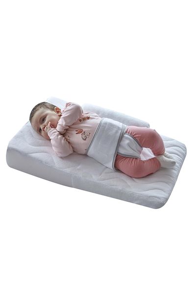 Babyjem Belted Baby Reflux Pillow - White Mixed