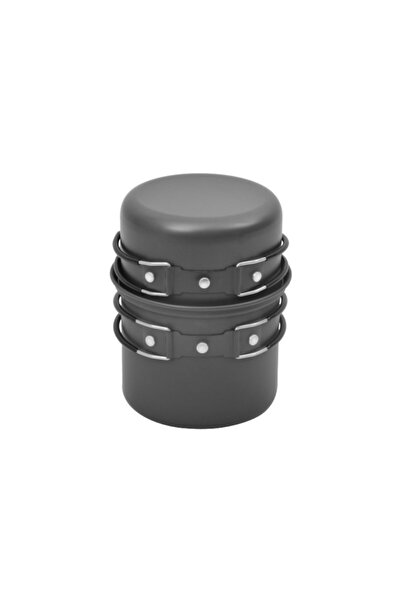 NURGAZ KAMP Tek Kişilik Campout Mini Tencere Tava Seti Siyah BPA Free Çelik