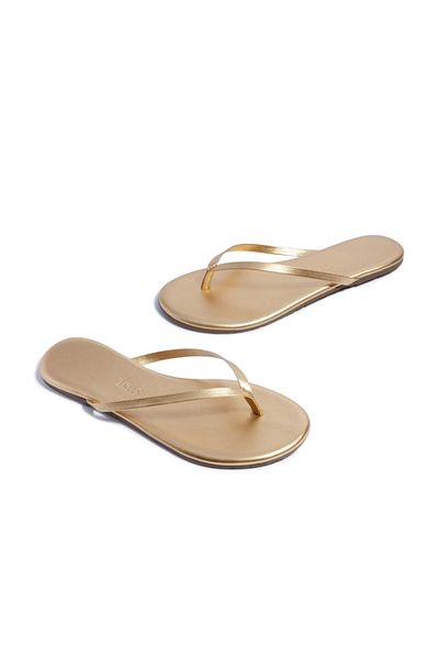 Tkees Women's Heelless Gold Flip Flops