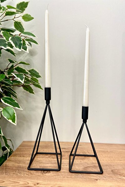mba decor metal bending art Üçgen Mısır Geometrik 2 Li Şamdan Mumluk Paslanma...