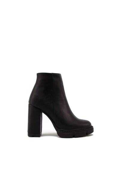 Beety Siyah Kadın Uzun Kalın Topuklu Bot
