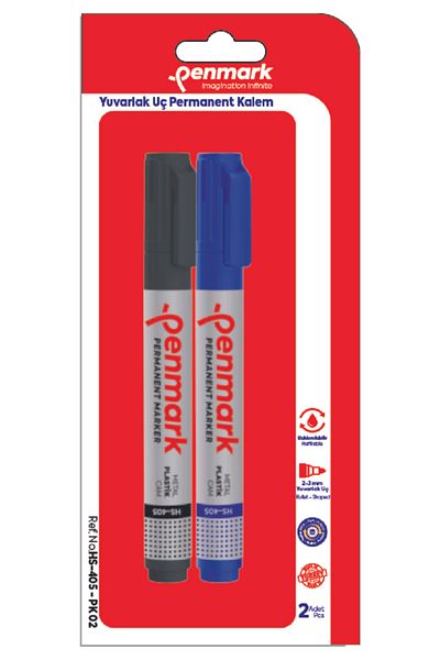 penmark Permanent Marker Round Tip 2-Piece Vacuum Blister