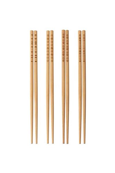 IKEA Kea Trebent - 4 Pcs Bamboo Chopstick Chopsticks, Chinese Japanese Brand
