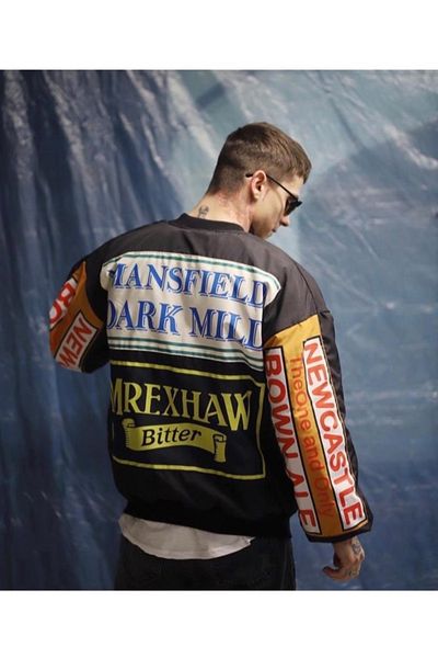 MORİSTANBUL Jachetă neagră unisex Mansfield Vintage Bomber 02