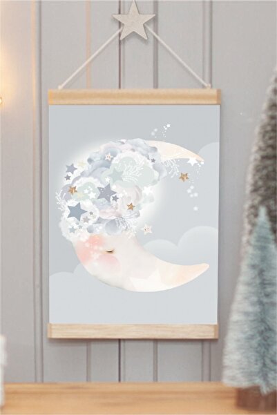 Piksel Grafik Η αφίσα από καμβά "Dream of the Moon" με κρεμαστά στοιχεία για ...